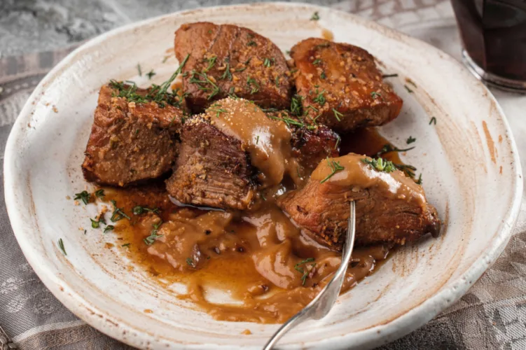 Dark beer adds flavor to  a Ukrainian pork classic